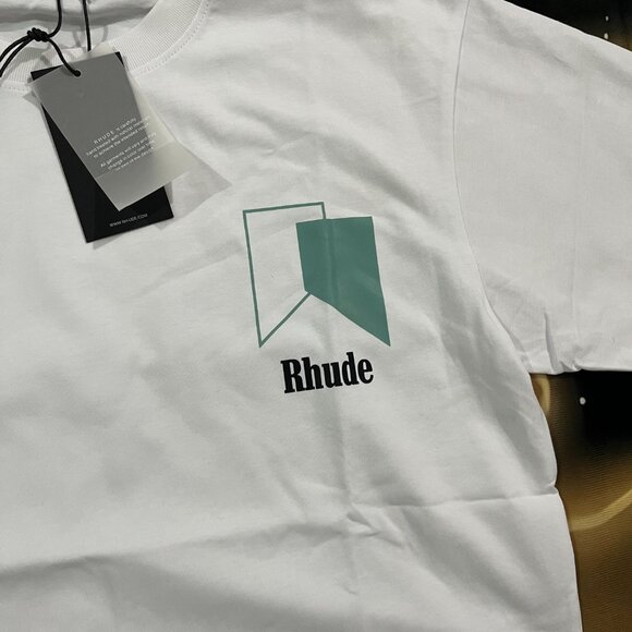 Rhude Track Logo White T Shirt - Picture 3 of 6